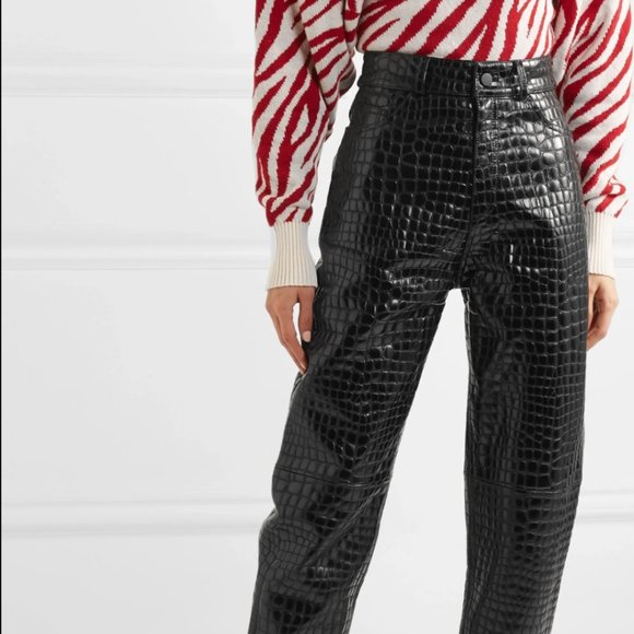 ISO Attico Crock Leather Pants, IT38/40, US4/6
